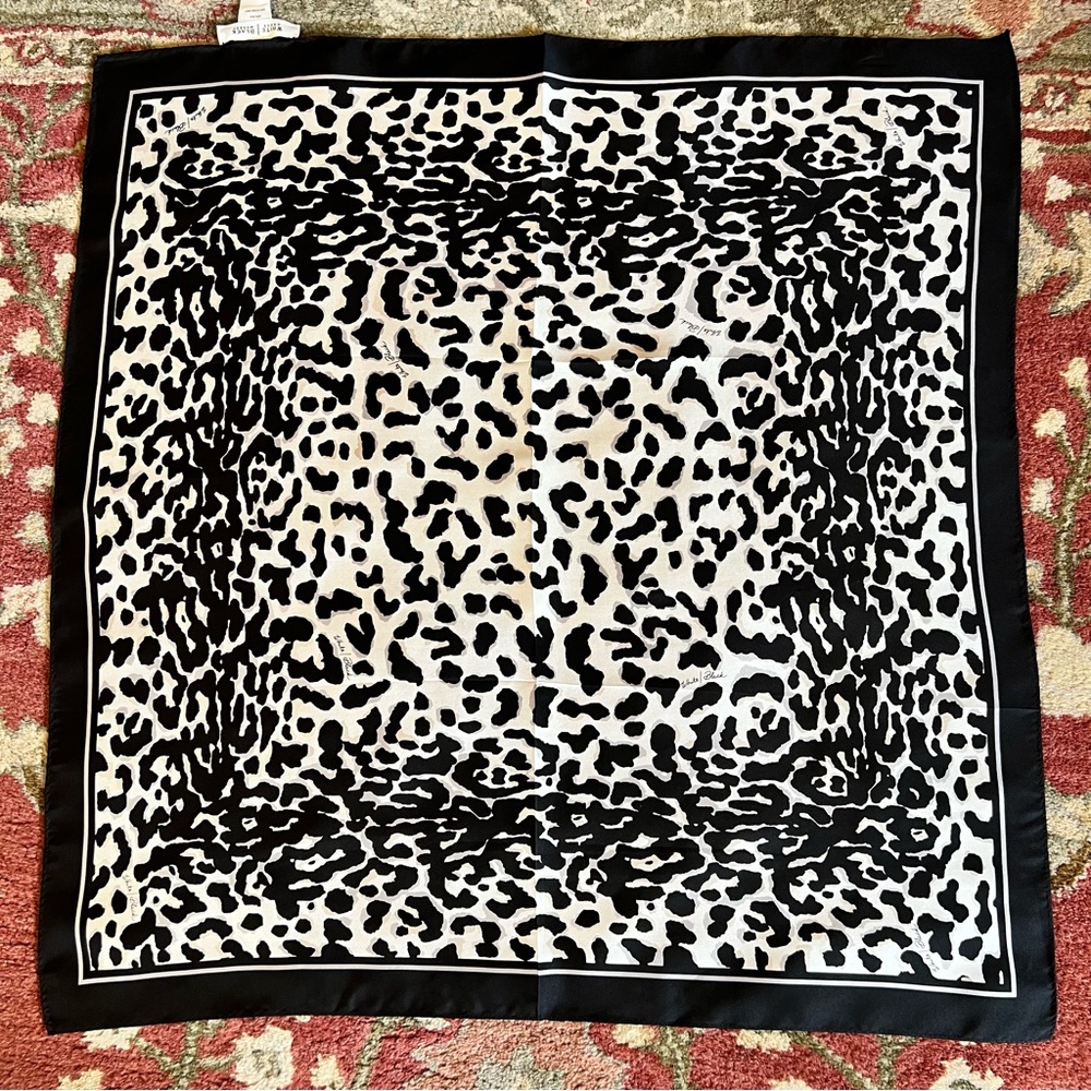 White House Black Market 26” Square 100% Silk Animal Print Scarf - Picture 2 of 5